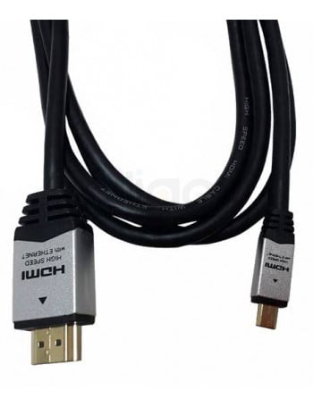 כבל HDMI - micro HDMI בתקן 2.0 מוזהב עם ראשי מתכת, 1 מטר 4K