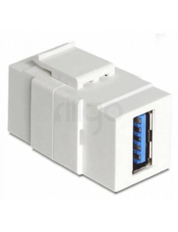 מתאם USB 3.0 לבן נקבה-נקבה לשקע קיסטון