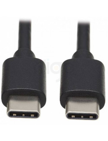כבל שחור USB-C זכר לשני הצדדים לטעינה ונתונים