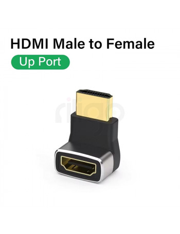 מתאם HDMI 2.1 זווית 90 מעלות זכר לנקבה כלפי מעלה – תומך 4K/8K