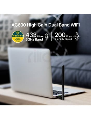 מתאם רשת אלחוטי USB מקבל 2 תדרים במקביל Archer T2U Plus TP-LINK