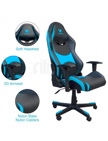 כיסא גיימינג מעויין GC80D - כחול שחור