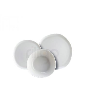 סט צלחות 18 חלקים מפורצלן NEVE GEO WHITE