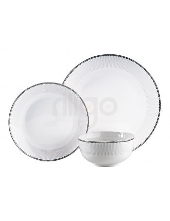 סט צלחות 18 חלקים מפורצלן דגם DECORE מילניום