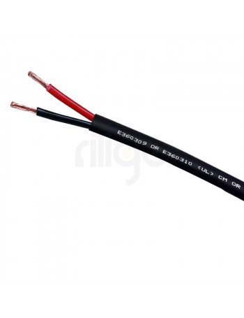 כבל רמקול חיצוני מקצועי 100% נחושת 2x14AWG עגול שחור OUTDOOR