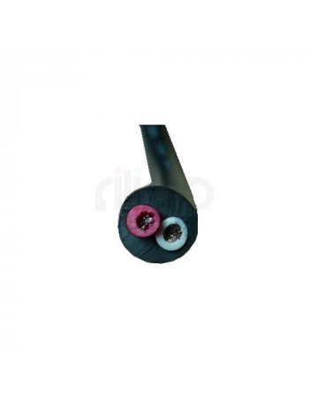 כבל רמקול חיצוני מקצועי 100% נחושת 2x14AWG עגול שחור OUTDOOR 150 מטר