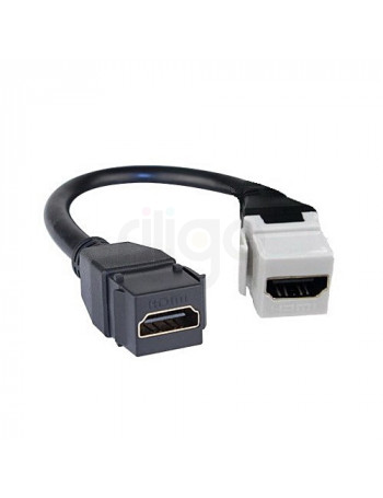 שקע כבל מתאם HDMI נקבה - נקבה גמיש לשקע קיסטון - 10 ס"מ