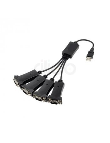 usb to serial | מפצל USB ל- 4 חיבורים סיריאליים RS232 אורך 1.5 מטר צ'יפסט מקצועי FTDI