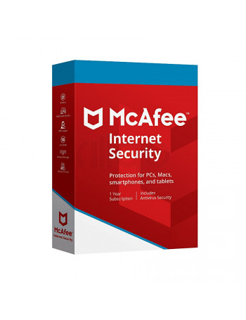 אנטי ווירוס McAfee Internet Security רישיון שנתי ל-1 מכשיר