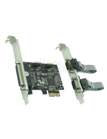 כרטיס הרחבה PCI-E 1xLPT + 2xCOM | יציאות טורי ומקבילי מהירות | Gold Touch