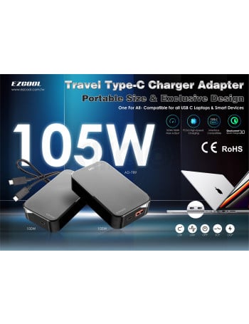 מטען למחשב נייד Ezcool  Type-C | טעינה מהירה 105 וואט לחוויה אולטימטיבית