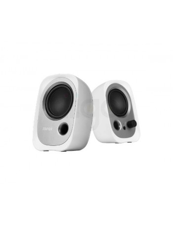 רמקולים קומפקטיים Edifier R12U USB | סאונד עשיר 4W RMS לבן