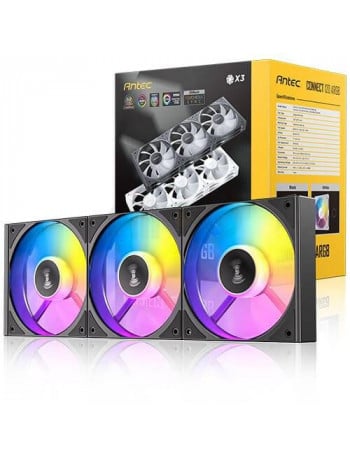 קירור מרהיב למארז: מאווררים ANTEC Connect C120 Reverse ARGB שחור | 3 מאווררים