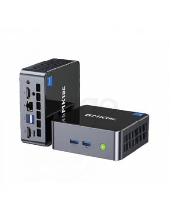 מחשב מיני GMK-M3 Mini PC שחור עם חיבורי USB, HDMI ו-LAN