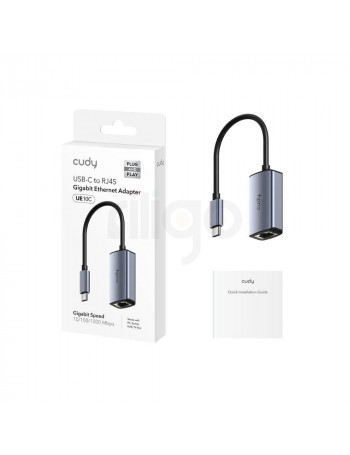Cudy UE10C | מתאם רשת USB-C ל-RJ45 | חיבור גיגה מהיר ואמין