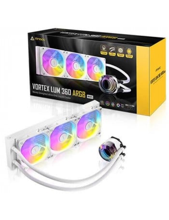 קירור נוזלי ANTEC VORTEX LUM 360 ARGB לבן | עוצמה של 280W TDP למעבד