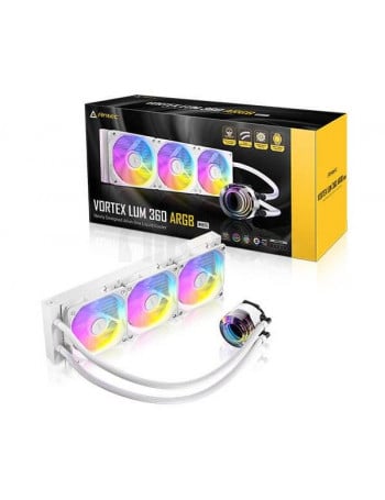 קירור נוזלי ANTEC VORTEX LUM 360 ARGB לבן | עוצמה של 280W TDP למעבד