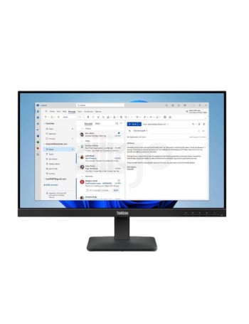 מסך מחשב Lenovo ThinkVision S24-4e שחור עם מסגרת דקה