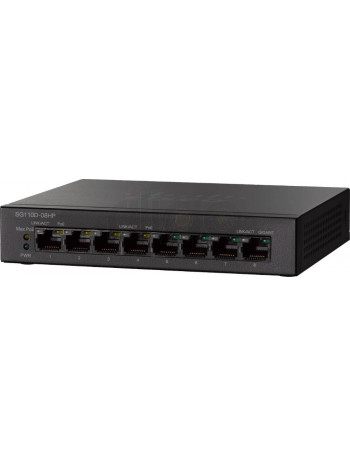 מתג Cisco POE חכם 8 פורטים | SG110/CBS110 | פתרון רשת אמין