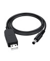 כבל מתח USB זכר ל- חיבור DC זכר 5.5/2.1 אורך 0.5