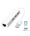מפצל/מתאם USB 2.0 ל 3 חיבורי USB2.0 + חיבור לרשת