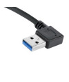 כבל מאריך usb 3.0 | כבל מאריך usb3.0 זווית ימין 0.2 מטר