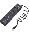 רכזת USB 3.0 עם 10 פורטים ומתגי הפעלה