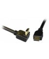 כבל HDMI שחור עם מחבר זוויתי ומחבר ישר מוזהבים