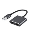מתאם לאודיו מחיבור USB ליציאת אוזניות 3.5 מ"מ סטריאו מיקרופון TRS + TRRS