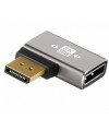 מתאם זוויתי DISPLAYPORT 1.4 8K@60HZ זכר-נקבה לצד שמאל