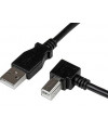 כבל USB2.0 שטוח A - ריבוע B זוויתי, 1.8 מטר