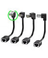 כבל  RJ45 CAT6 FTP BC באורך 15 ס"מ מזכר זווית למעלה לנקבה