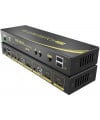 מתג KVM מ-2 מחשבים לעמדת עבודה אחת אוטומטי HDMI 4K@60HZ + USB2.0 + AUDIO עם ספק כוח, שלט רחוק וכבלים