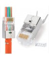 תקע RJ45 CAT7 מסוכך דגם PASS-THROUGH לכבלי רשת