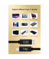 כבל USB-C USB 4.0 דאטה וטעינה מהירה 40Gbps 240W 8K@60Hz - 2 מטר