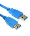 כבל מאריך USB 3.0 כחול עם מחבר זכר ונקבה