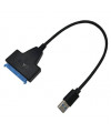 כבל מתאם שחור USB 3.0 זכר ל-SATA 22P עם חיבור DC