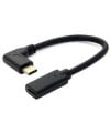 כבל USB 3.1 תקע C זכר זוויתי 90 מעלות - C נקבה 0.2 מטר