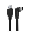 כבל USB שחור עם מחבר Type-C זוויתי ומחבר USB-A