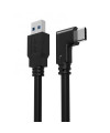 כבל USB שחור עם מחבר Type-A ישר ומחבר Type-C זוויתי