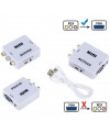ממיר 3xRCA AV ל-VGA עם ספק כוח
