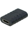 מתאם USB C שחור נקבה-נקבה עם חיבורי Type-C כסופים