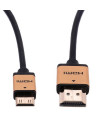 כבל HDMI שחור עם מחברי HDMI ו-Mini HDMI מוזהבים