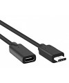 כבל USB-C שחור זכר-נקבה באורך 0.2 מטר