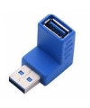 מתאם USB 3.0 כחול זוויתי 90 מעלות, חיבור זכר לנקבה