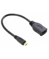 כבל מתאם שחור HDMI נקבה למיקרו HDMI זכר באורך 15 ס"מ