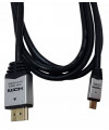 כבל HDMI - micro HDMI בתקן 2.0 מוזהב עם ראשי מתכת, 2 מטר 4K