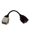 כבל USB 3.0 קיסטון שחור-לבן עם חיבורי נקבה