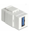 מתאם USB 3.0 לבן נקבה-נקבה לשקע קיסטון