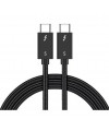 כבל Thunderbolt 5.0 שחור קלוע עם מחברי Type-C